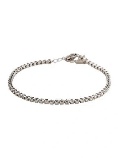 Pre-owned Ring Concierge 14k Diamond Tennis Link Bracelet, 6.75" In Multicolor