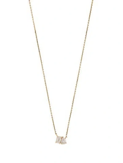 Pre-owned Ring Concierge 14k Diamond Toi Et Moi Pendant Necklace, 17.75" In Multi