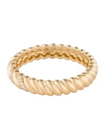 Pre-owned Ring Concierge 14k Diamond Wavy Band In Multi