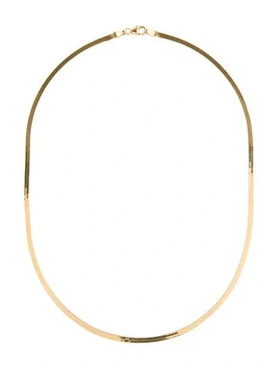 Pre-owned Ring Concierge 14k Herringbone Chain Necklace, 16" In Multi