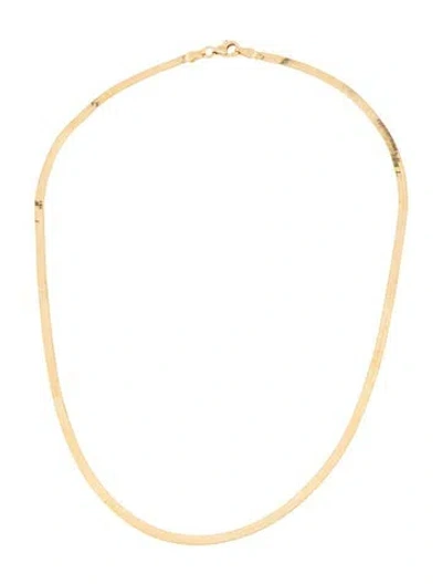 Pre-owned Ring Concierge 14k Herringbone Chain Necklace, 16" In Multicolor