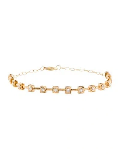 Pre-owned Ring Concierge 14k Lab-grown Diamond Fluted Station Bracelet, 7" In Multicolor