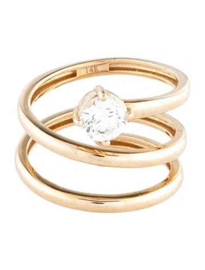 Pre-owned Ring Concierge 14k Lab-grown Diamond Triple Coil Ring In Multi