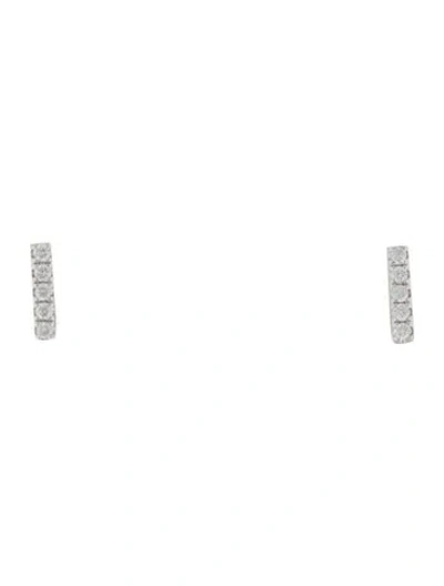 Pre-owned Ring Concierge 14k Petite Diamond Line Stud Earrings In Multicolor