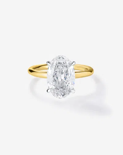 Ring Concierge 2.08 Ct. Oval Lab Diamond In Cloud Solitaire Engagement Ring In Gold