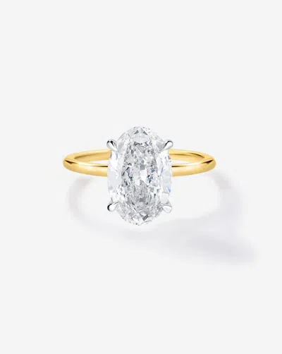 Ring Concierge 2.57 Ct. Oval Lab Diamond In Whisper Thin® Hidden Halo Engagement Ring In Gold