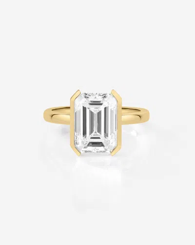 Ring Concierge 3.01 Ct. Emerald Lab Diamond In The Edge Engagement Ring In Gold