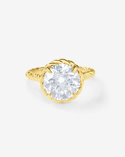 Ring Concierge 3.01 Ct. Round Lab Diamond In Twisted Wrap Engagement Ring In Gold