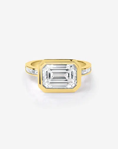 Ring Concierge 3.03 Ct. Emerald Lab Diamond Channel Set Engagement Ring In Gold