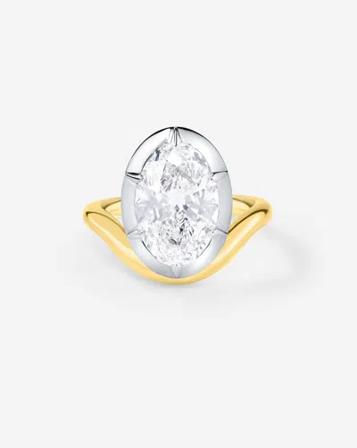 Ring Concierge 3.13 Ct. Oval Lab Diamond In Nest Engagement Ring In Gold