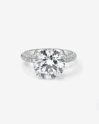 Ring Concierge 3.18 Ct. Round Lab Diamond In Pavã© Cloud Engagement Ring In Gold