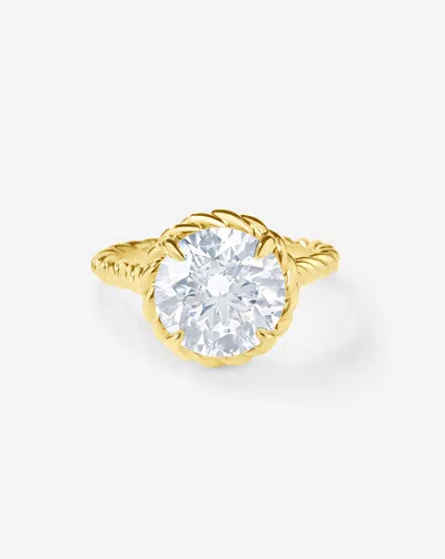 Ring Concierge 3.21 Ct. Round Lab Diamond In Twisted Wrap Engagement Ring In Gold