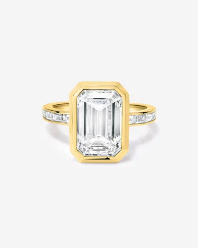 Ring Concierge 3.25 Ct. Emerald Lab Diamond Channel Set Engagement Ring In Gold