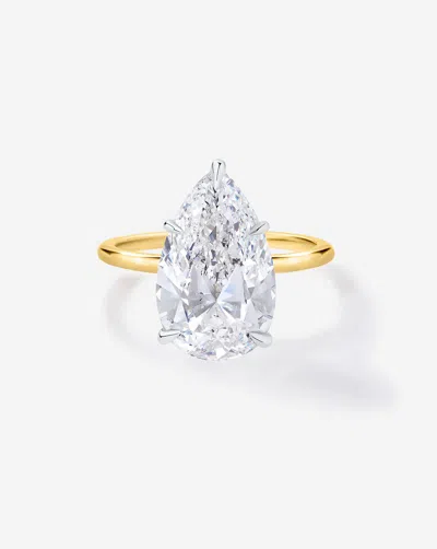Ring Concierge 3.27 Ct. Pear Lab Diamond In Whisper Thin® Hidden Halo Engagement Ring In Gold