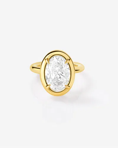 Ring Concierge 3.52 Ct. Oval Lab Diamond In Cloud Bezel Engagement Ring In Gold