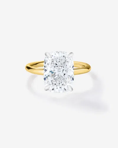 Ring Concierge 3.53 Ct. Cushion Lab Diamond In Cloud Solitaire Engagement Ring In Gold