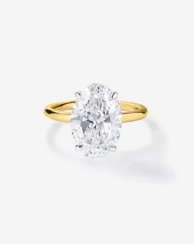 Ring Concierge 3.85 Ct. Oval Lab Diamond In Cloud Solitaire Engagement Ring In Gold