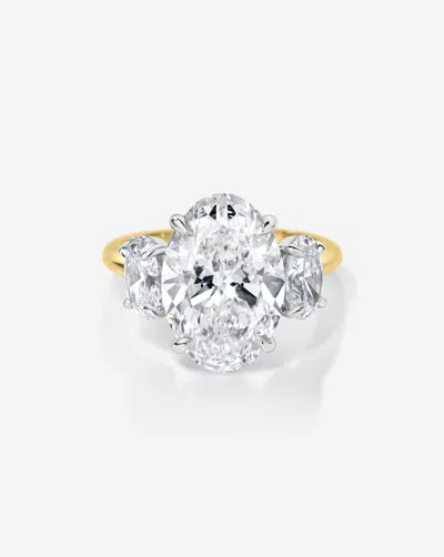 Ring Concierge 4.00 Ct. Oval Lab Diamond In Whisper Thin® Three Stone With Ovals Engagement Ring In Gold