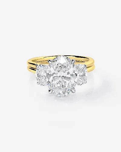 Ring Concierge 4.06 Ct. Oval Lab Diamond In Whisper Thin® Embrace Engagement Ring In Gold