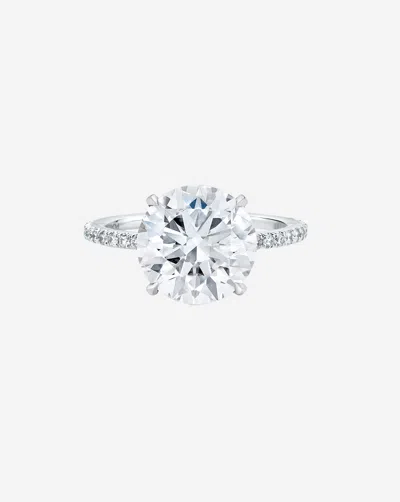 Ring Concierge 4.23 Ct. Round Lab Diamond In Whisper Thin® Pavé Engagement Ring In Gold