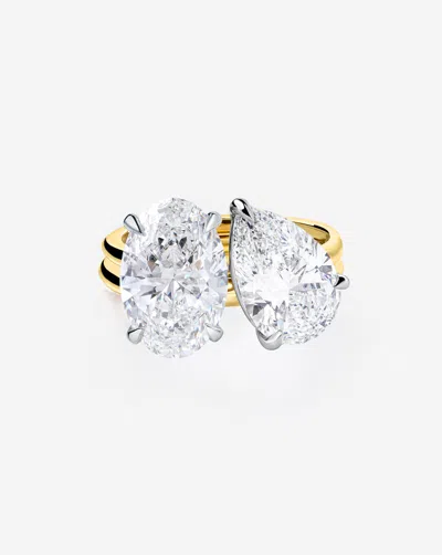 Ring Concierge 4.70 Ct. Oval & Pear Whisper Thin® Duet Engagement Ring In Gold