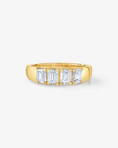 Ring Concierge 4-stone Emerald Diamond Wedding Band Wedding Band In 14k Yellow Gold
