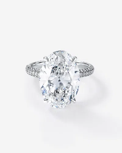 Ring Concierge 5.37 Ct. Oval Lab Diamond In Pavé Cloud Engagement Ring In Gold