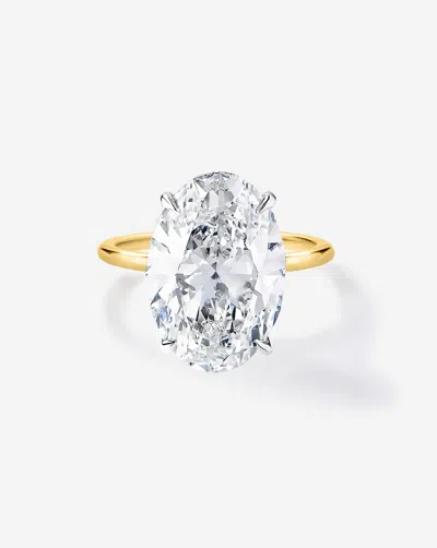 Ring Concierge 5.63 Ct. Oval Lab Diamond In Whisper Thinâ® Hidden Halo Engagement Ring In Gold