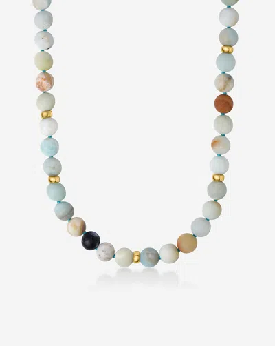 Ring Concierge Amazonite Bead Necklace In 14k Gold Plated