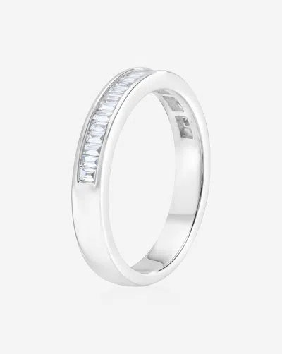 Ring Concierge Baguette Diamond Channel Set Half Band In Metallic