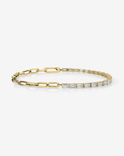 Ring Concierge Baguette Lab Diamond Tennis Chain Bracelet In Gold