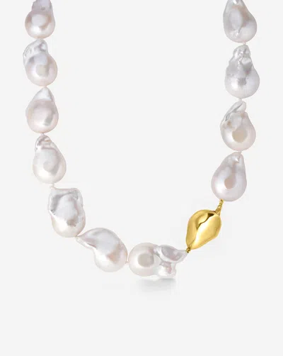 Ring Concierge Baroque Pearl Necklace In 14k Gold Plated