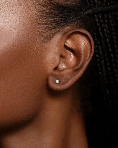 Ring Concierge Bezel-set Petite Diamond Studs In Metallic