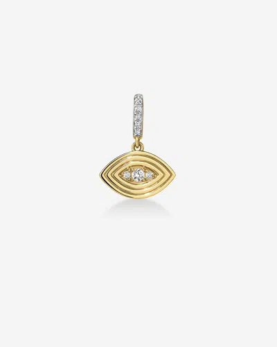 Ring Concierge Diamond Evil Eye Charm In 14k Yellow Gold