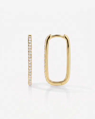 Ring Concierge Diamond Rectangle Hoops In 14k Yellow Gold