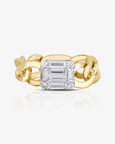 Ring Concierge Emerald Illusion Curb Chain Ring In Gold
