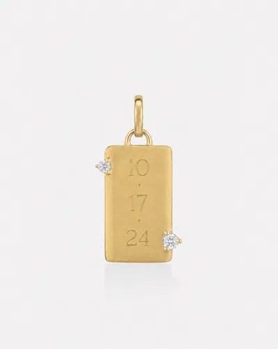 Ring Concierge Engravable Diamond Rectangle Pendant In 14k Yellow Gold