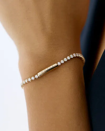 Ring Concierge Engravable Lab Diamond Tennis Bracelet In 14k Yellow Gold