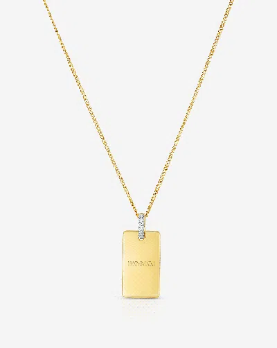 Ring Concierge Engravable Rectangle Pendant Necklace In Gold