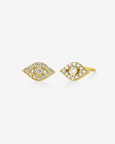 Ring Concierge Evil Eye Pavé Diamond Studs In Gold