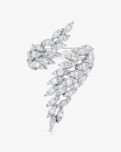 Ring Concierge Feather Diamond Statement Ring In Metallic