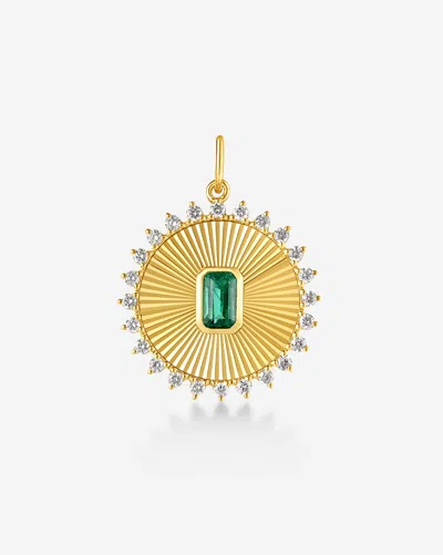 Ring Concierge Fluted Emerald Pendant In 14k Yellow Gold