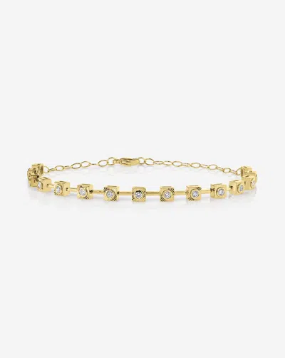 Ring Concierge Fluted Lab Diamond Station Bracelet In 14k Yellow Gold