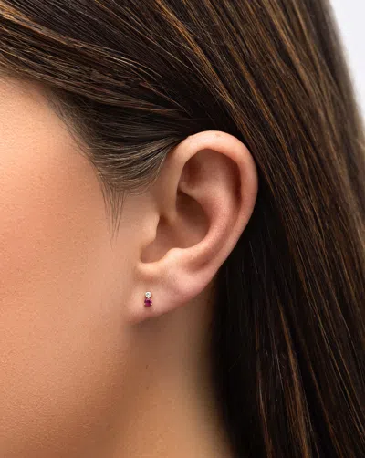 Ring Concierge Gemstone + Diamond Duo Studs In White
