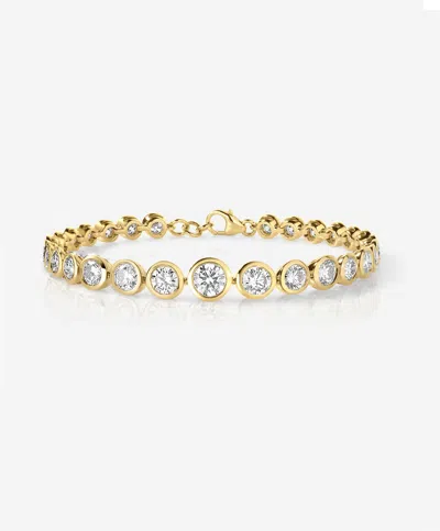 Ring Concierge Graduated Bezel Lab Diamond Tennis Bracelet In 14k Yellow Gold