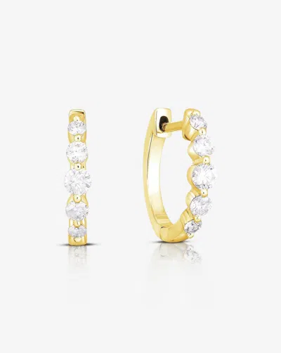 Ring Concierge Graduated Single Prong Diamond Huggies In Gold