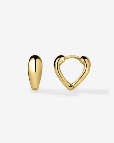 Ring Concierge Heart Huggies In 14k Yellow Gold