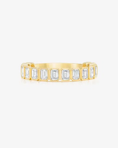 Ring Concierge Lab Grown Emerald Bezel 3/4 Diamond Band