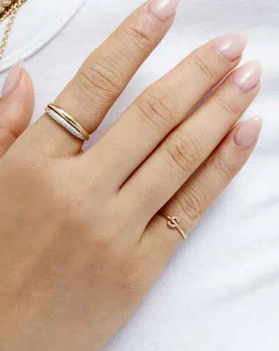Ring Concierge Mini Letter Pavé Ring