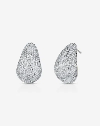 Ring Concierge Mini Pavé Diamond Cloud Earrings In Metallic